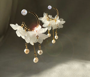 The Flora Earrings in Elegant in Ivory by Sheena Solis