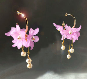 The Flora Earrings in Pretty in Pink by Sheena Solis