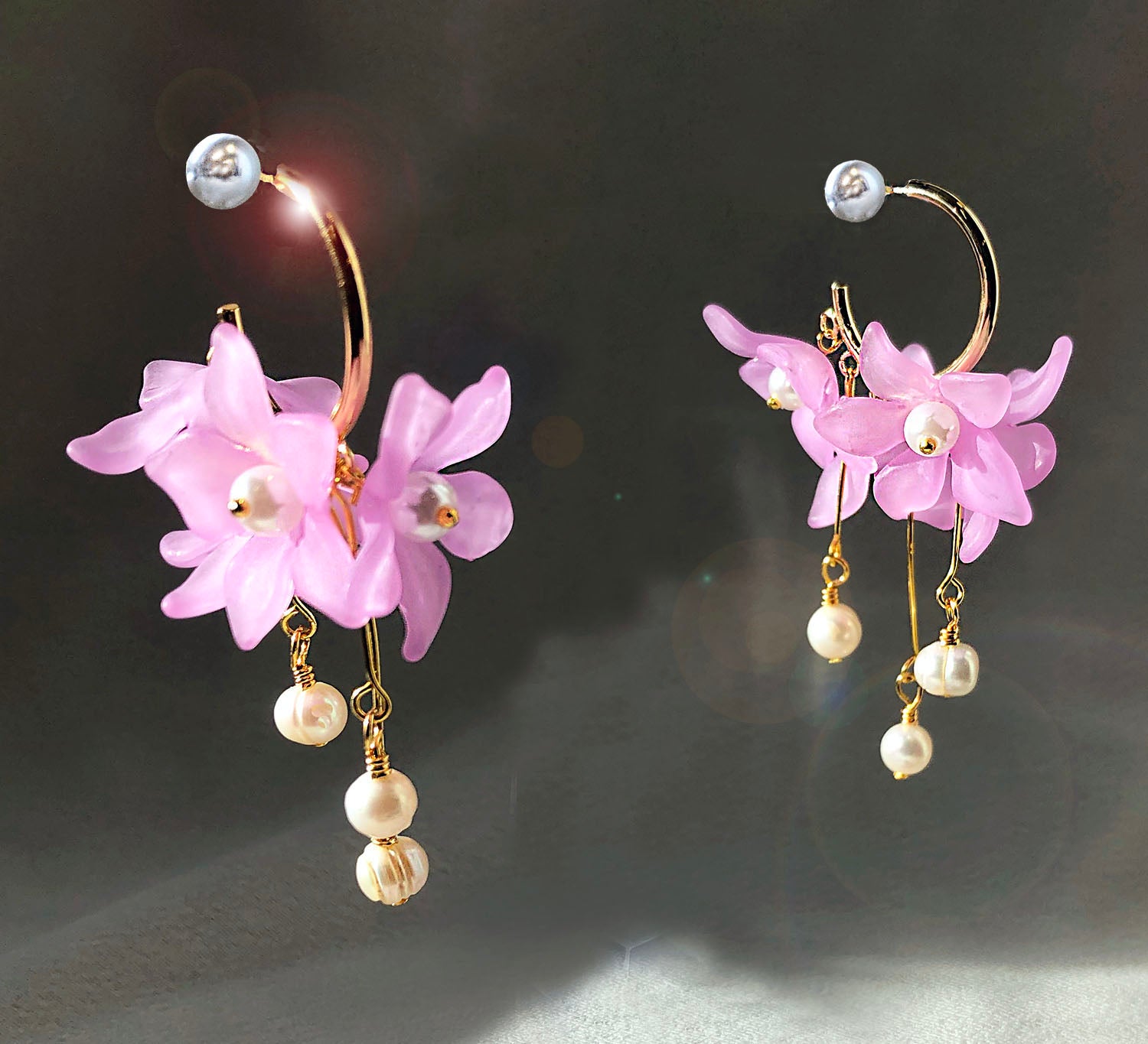 The Flora Earrings in Pretty in Pink by Sheena Solis