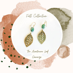 The Aventurine Leaf Earrings